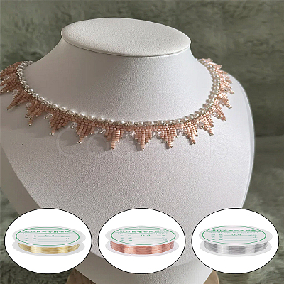 3 Rolls 3 Colors Round Copper Wire KK-LP0004-21C-1