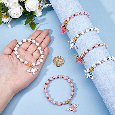 2Pcs Acrylic & Plastic Beads Bracelets BJEW-HS00006-1