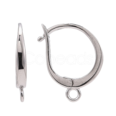 Anti-Tarnish Rhodium Plated 925 Sterling Silver Leverback Earring Findings X-STER-I017-087P-1
