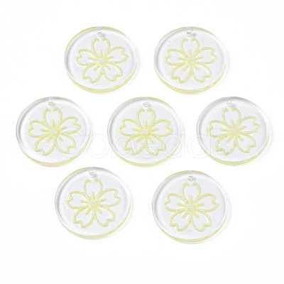 Transparent Resin Pendants RESI-N030-004E-1