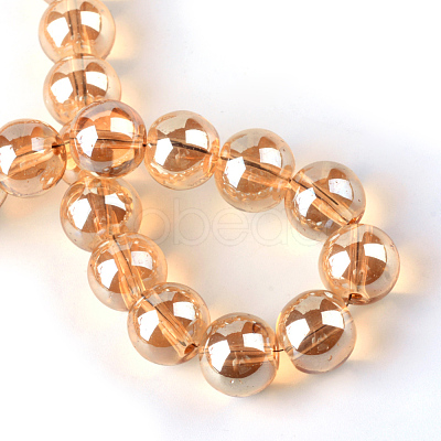 Electroplate Glass Beads Strands EGLA-Q062-6mm-A12-1