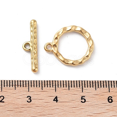 Ion Plating(IP) 304 Stainless Steel Ring Toggle Clasps X-STAS-A092-09B-G-1