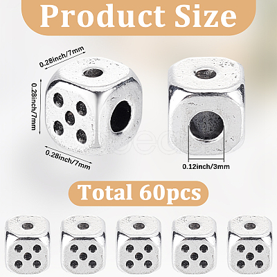 60Pcs Tibetan Style Alloy Beads TIBEB-SC0001-62A-1