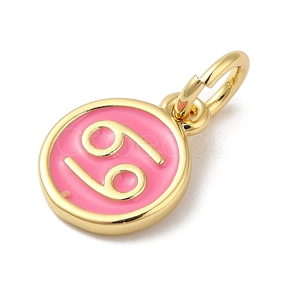 Real 18K Gold Plated Brass Enamel Charms KK-L216-001G-B04-1
