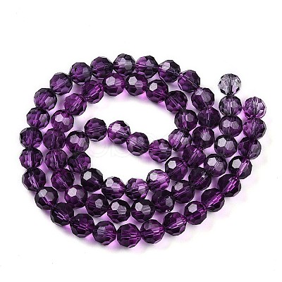 Baking Paint Transparent Glass Beads Strands DGLA-A035-T8mm-A09-1