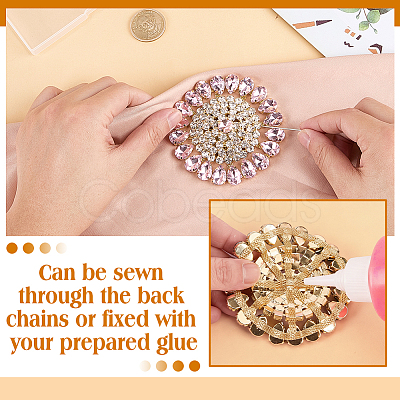 Brass Rhinestone Applique DIY-FG0009-88C-1