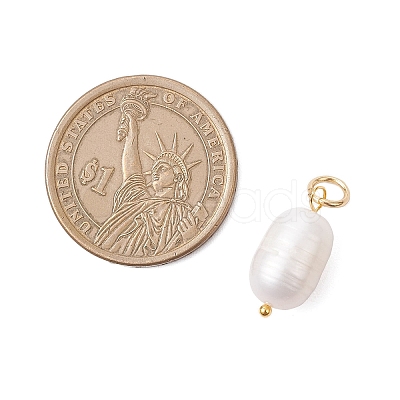 Natural Cultured Freshwater Pearl Rice Pendants PALLOY-JF04200-02-1