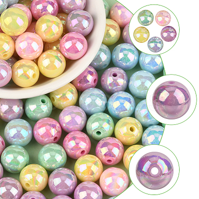 100Pcs Opaque Acrylic Beads OACR-PA0001-31C-1