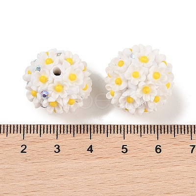 Handmade Luminous Polymer Clay Rhinestone Fancy Beads CLAY-H003-04C-1