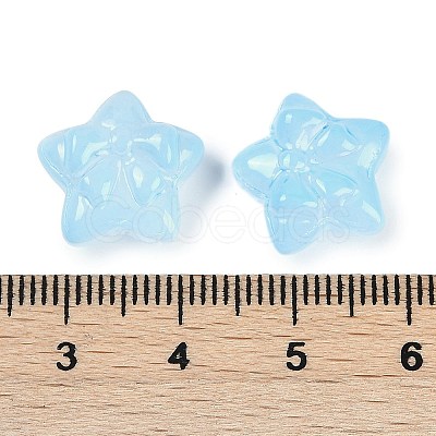 Transparent Spray Paint Glass Beads LS-GLAA-H035-02G-1