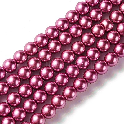Eco-Friendly Glass Pearl Beads Strands HY-A008-8mm-RB027-1