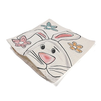 Easter Theme Linen Throw Pillow Covers AJEW-H146-01A-1