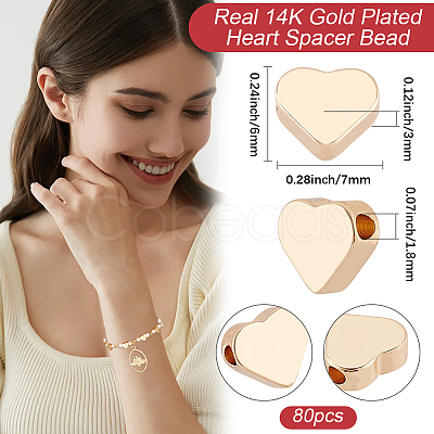 80Pcs Brass Beads KK-BBC0024-06-1