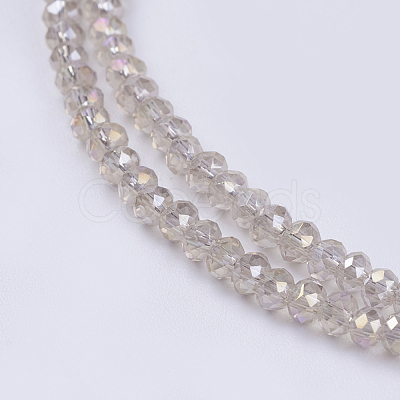 Electroplate Glass Beads Strands GLAA-F076-FR09-1