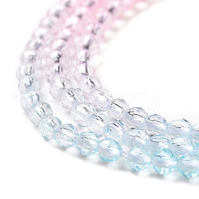 Transparent Gradient Color Glass Beads Strands GLAA-G101-2mm-01-1
