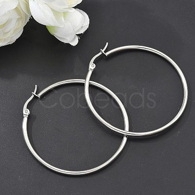 Tarnish Resistant 304 Stainless Steel Big Hoop Earrings EJEW-F105-06P-1