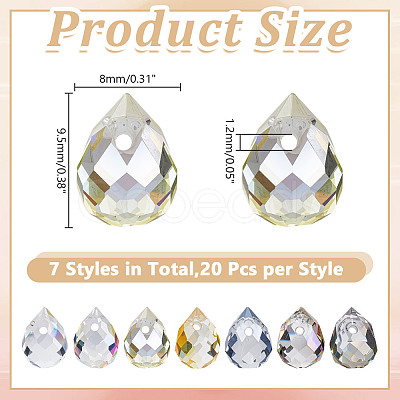140Pcs 7 Colors Electroplate Glass Beads EGLA-HY0001-17B-1