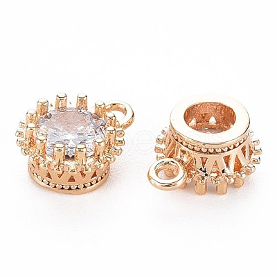 Brass Micro Pave Cubic Zirconia Charms KK-S356-772D-1
