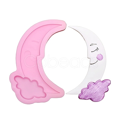 Food Grade Moon & Cloud Silicone Molds X-DIY-F045-28-1