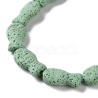 Fish Dyed Natural Lava Rock Beads Strands G-O126-01A-06-1