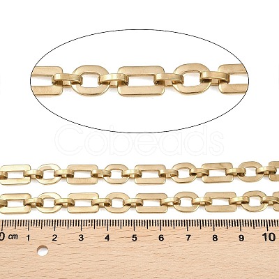 201 Stainless Steel Oval with Rectangle Link Chains CHS-F024-01A-G-1