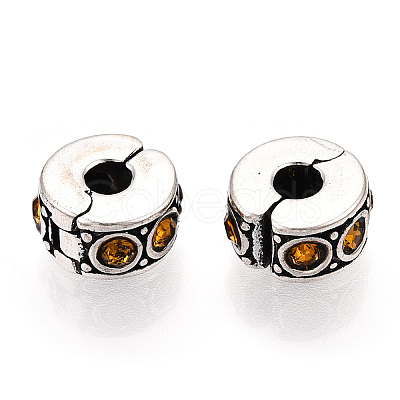 Brass Rhinestone European Clasps LS-KK-N291-01AS-09-1