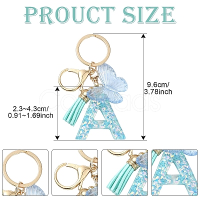 Resin & Acrylic & Faux Suede Tassel Keychain X1-KEYC-YW00117-01-1