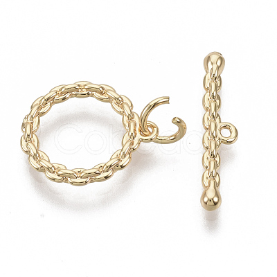 Brass Toggle Clasps KK-S354-219-NF-1