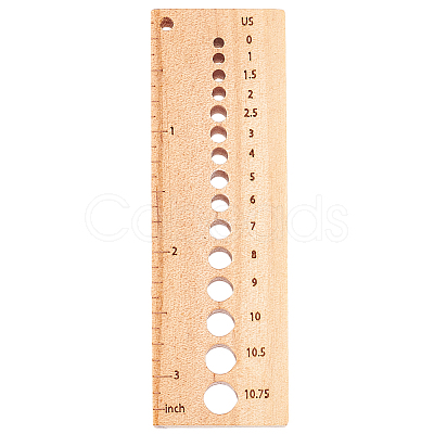 1Pc Rectangle Wooden Knitting Needle Gauges TOOL-BC0002-94A-1