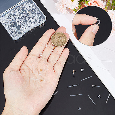 8Pcs 4 Style 304 Stainless Steel Ball Stud Earring Post FIND-NB0004-61-1