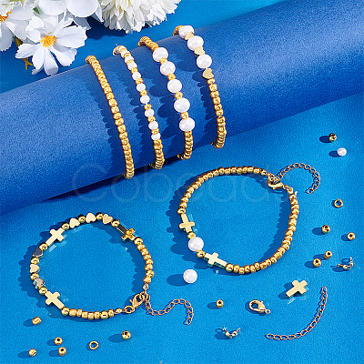 DIY Brass Beads Bracelet/Necklaces Making Kits DIY-PH0030-80-1