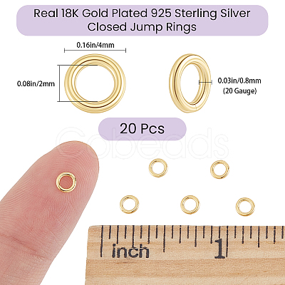20Pcs 925 Sterling Silver Round Rings STER-BBC0009-64B-G-1