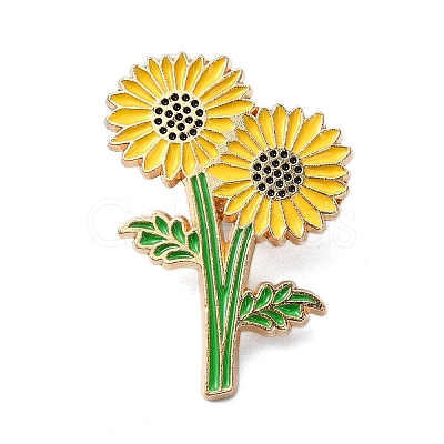 Sunflower Enamel Pins JEWB-P045-02B-G-1