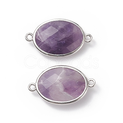 Platinum Tone Brass Amethyst Links connectors G-F339-B10-1