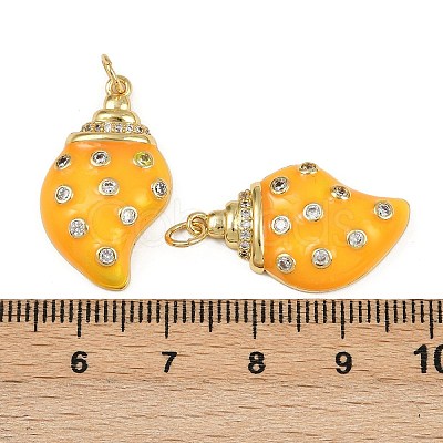 Brass Micro Pave Cubic Zirconia Pendants KK-L241-21G-1