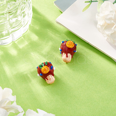 2Pcs Handmade Lampwork Bumpy Beads LAMP-TA0002-51B-1