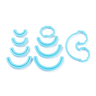 9Pcs Plastic Rainbow & Cloud Fondant Cutter Set DIY-K032-19-1