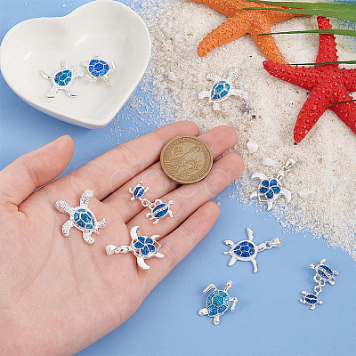 10Pcs 5 Styles Zinc Alloy Enamel Pendants FIND-PH0022-12-1