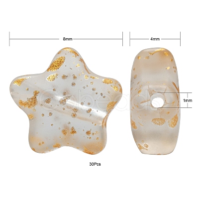 Spray Painted Transparent Glass Beads GLAA-FS0001-01B-1