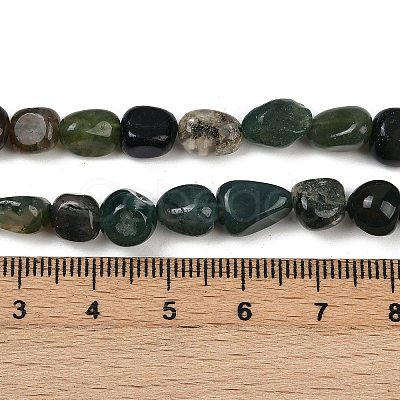 Natural Moss Agate Beads Strands G-Q060-D10-1