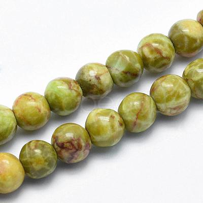 Natural Marble Beads Strands G-K211-6mm-F-1
