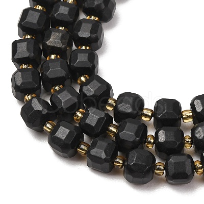 Natural Shungite Beads Strands GG-CBAC972-A14-01-1
