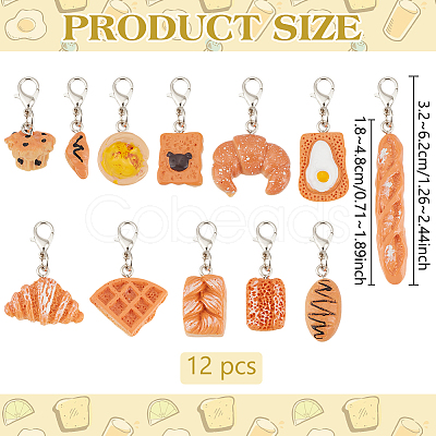 12Pcs Resin Pendant Locking Stitch Markers HJEW-BC00083-1