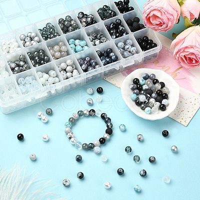 24 Style Glass Beads GLAA-YW0001-51-1