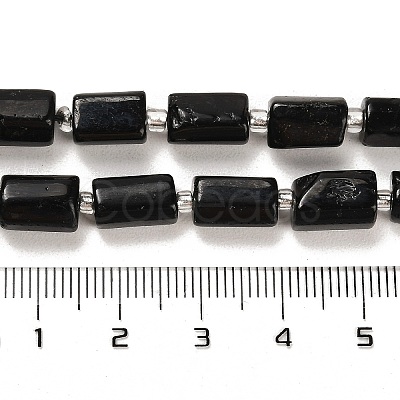 Natural Black Tourmaline Beads Strands G-G068-A07-01-1
