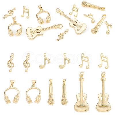 12Pcs 6 Styles Brass Pendants FIND-TA0008-88G-1