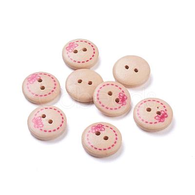 Painted Butterfly Wood Buttons with 2-Hole NNA0Z5W-1