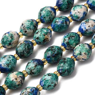 Natural Sesame Jasper Dyed Beads Strands G-D305-B02-03-1