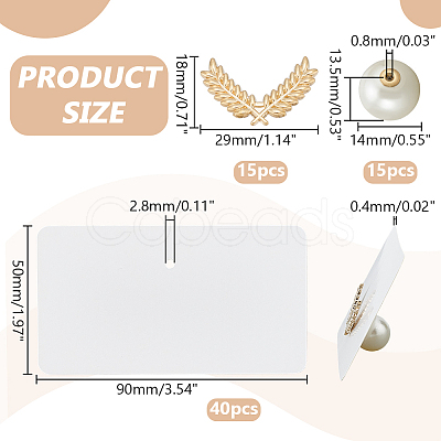 15Pcs ABS Imitation Pearl Ear Nuts FIND-PH0028-55-1