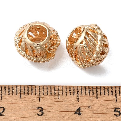 Rack Plating Alloy European Beads PALLOY-S189-01G-1